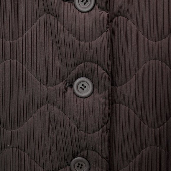 Issey Miyake Taupe Pleated Quilted Coat - Picture 5 of 10
